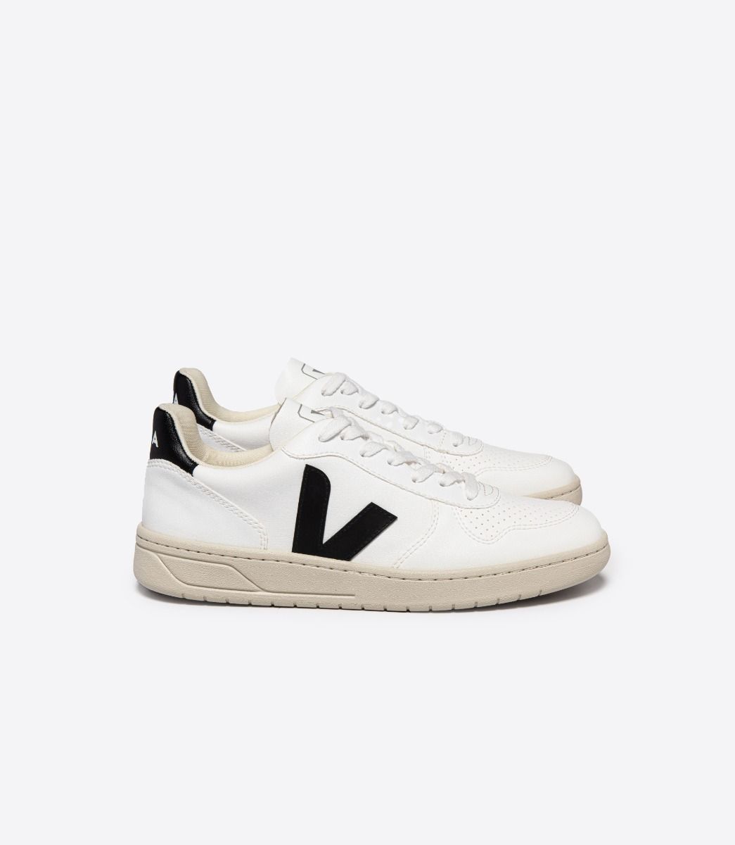 V-10 LEATHER WHITE BLACK