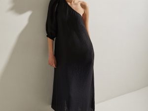 VESTIDO MANGA ABULLONADA NEGRO