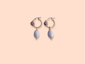 EMBROIDERY CHALCEDONY EARRINGS