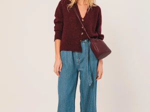 BOLSO PIEL FRUNCIDA BERENJENA