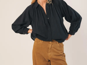 CAMISA ALGODÓN CREPADO NAVY