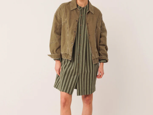 CAZADORA DE SARGA LAVADA OLIVA