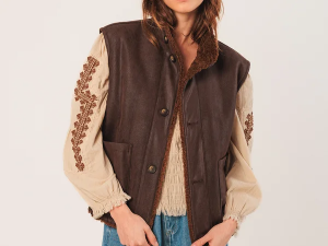 CHALECO TEDDY REVERSIBLE CHOCOLATE