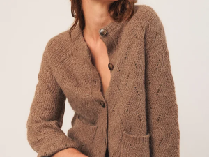 CHAQUETA PUNTO FANTASÍA CAMEL