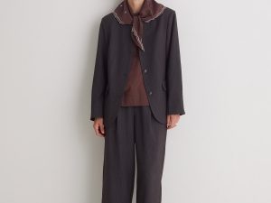 PANTALONES BARREL LEG RAYAS GRIS OSCURO