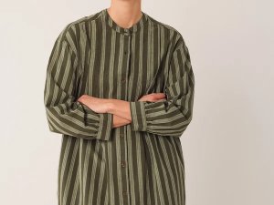 VESTIDO ALGODÓN PLIEGUES KHAKI