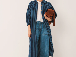 VESTIDO CAMISERO OVERSIZE ÍNDIGO