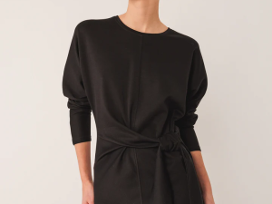 VESTIDO PUNTO ANUDADO NEGRO