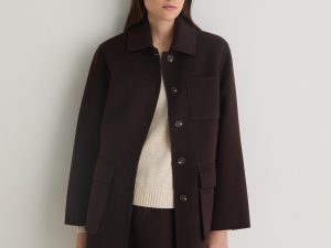 ABRIGO CORTO MEZCLA LANA CHOCOLATE