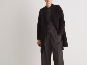 ABRIGO MIDI HANDMADE MEZCLA LANA NEGRO