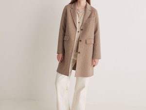 ABRIGO MIDI HANDMADE MEZCLA LANA MARRÓN