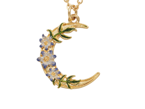 COLLAR CON COLGANTE DE LUNA Y BELLADONA DORADO