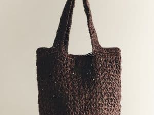 BOLSO TOTE HANDMADE RAFIA CHOCOLATE