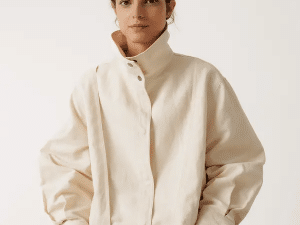 BOMBER ALGODÓN LINO PIEDRA