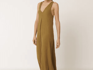 MAXI VESTIDO CREPADO KHAKI