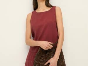 TOP SIN MANGAS ESCOTE REDONDO TERRACOTA