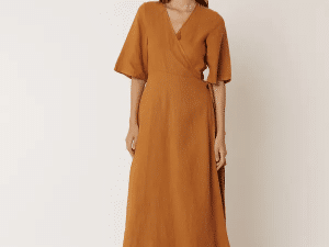 VESTIDO CRUZADO LINO ÓXIDO