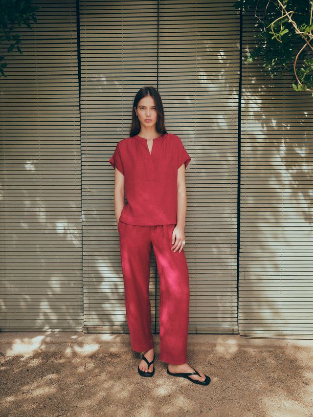 CAMISA PANTALÓN TEJIDO EFECTO ARRUGADO