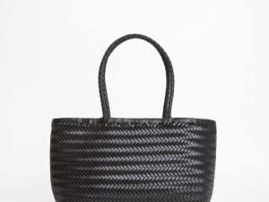 BOLSO DE PIEL HANDMADE TRENZADO NEGRO
