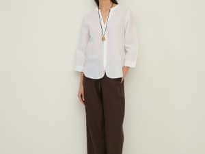 PANTALÓN TRAJE LINO CHOCOLATE