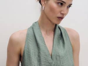 VESTIDO LARGO DOBLE GASA VERDE