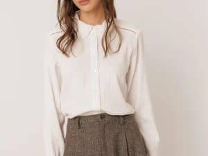 CAMISA ROMÁNTICA DOBLE GASA BLANCO