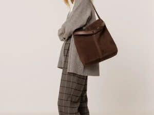 BOLSO MEDIANO PIEL SERRAJE CHOCOLATE